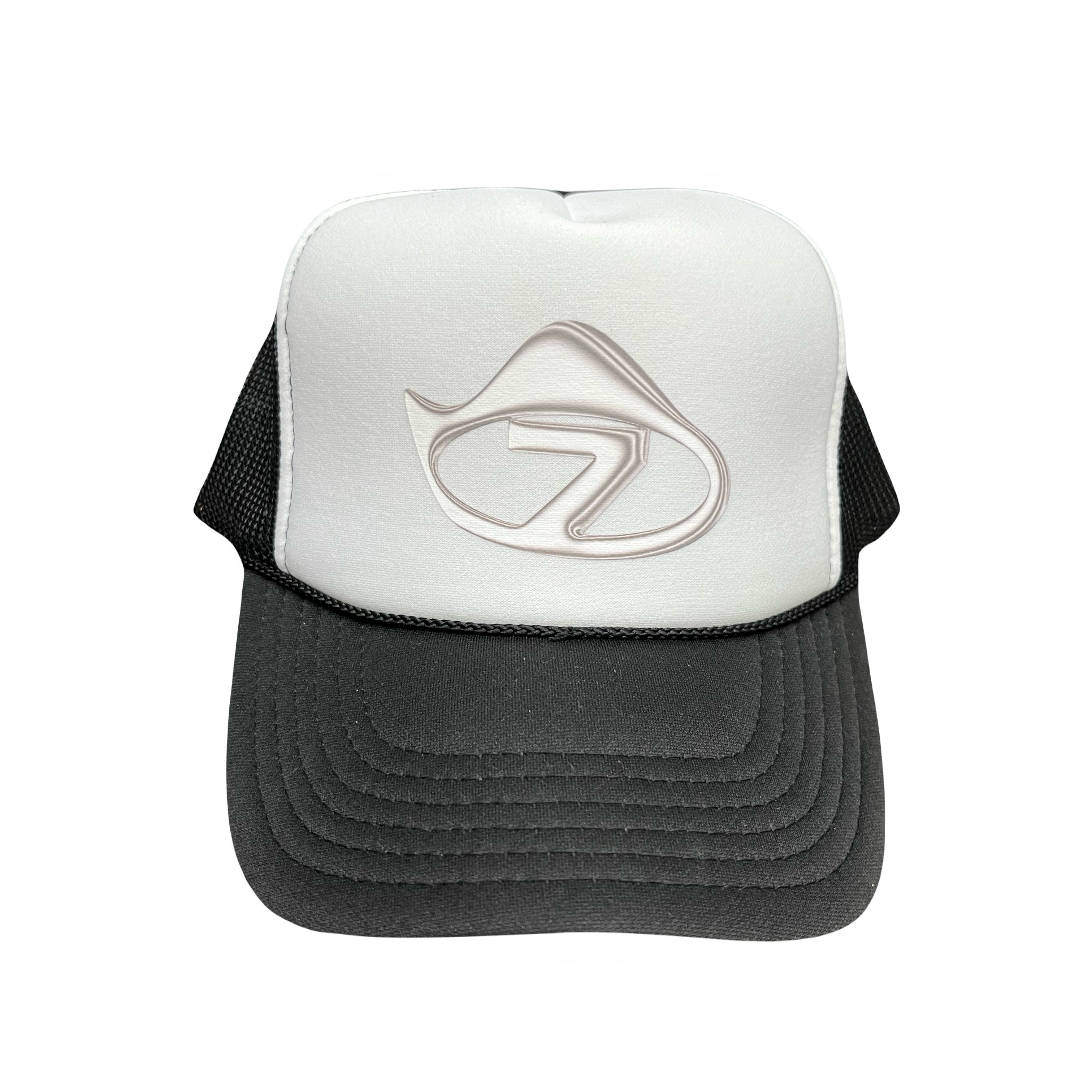 7 LOGO TRUCKER HAT JET BLACK