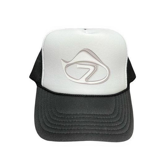 7 LOGO TRUCKER HAT JET BLACK